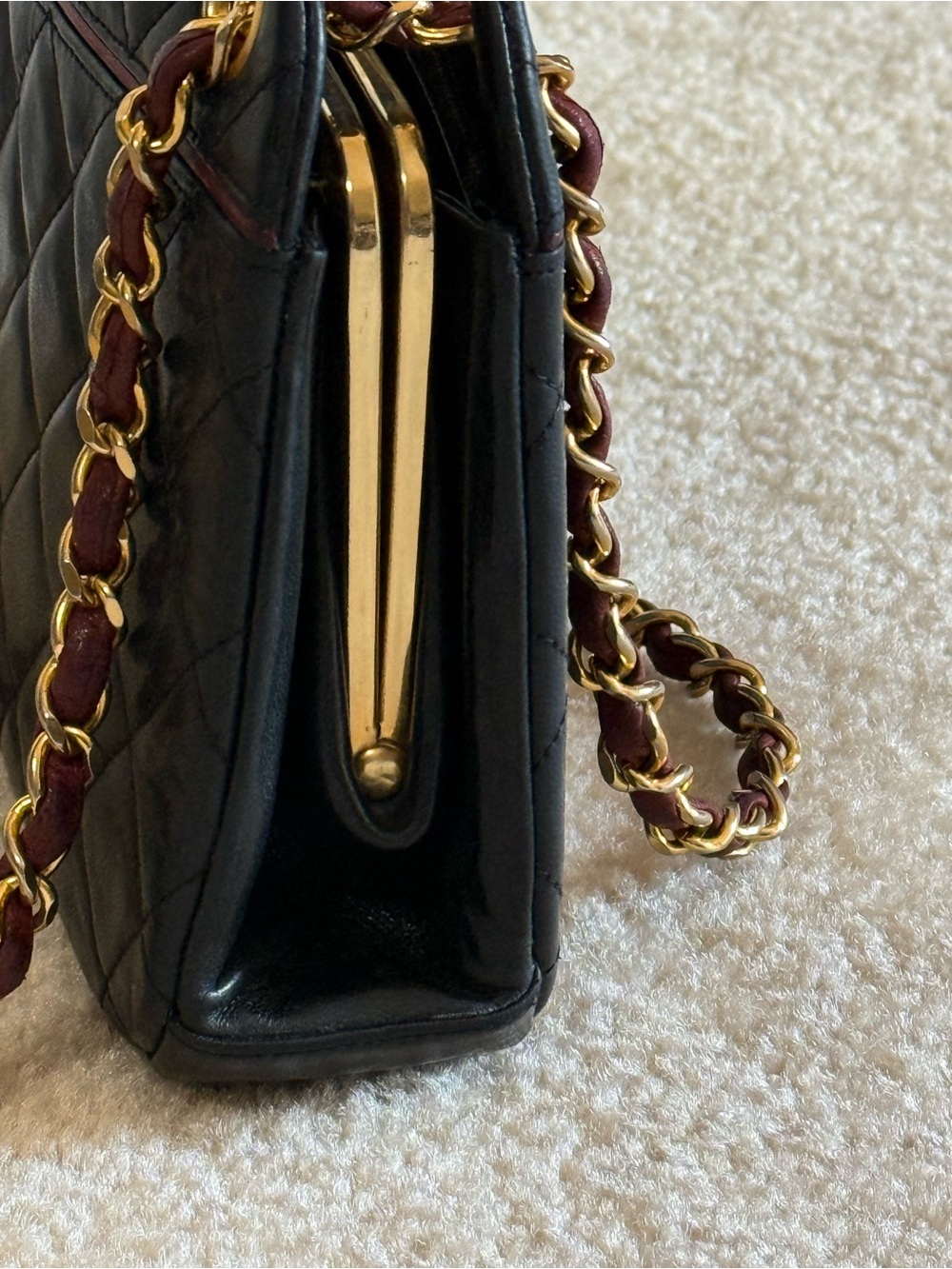 Chanel Matelasse Dark Navy VINTAGE AUTHENTIC with COA - Picture 4 of 15